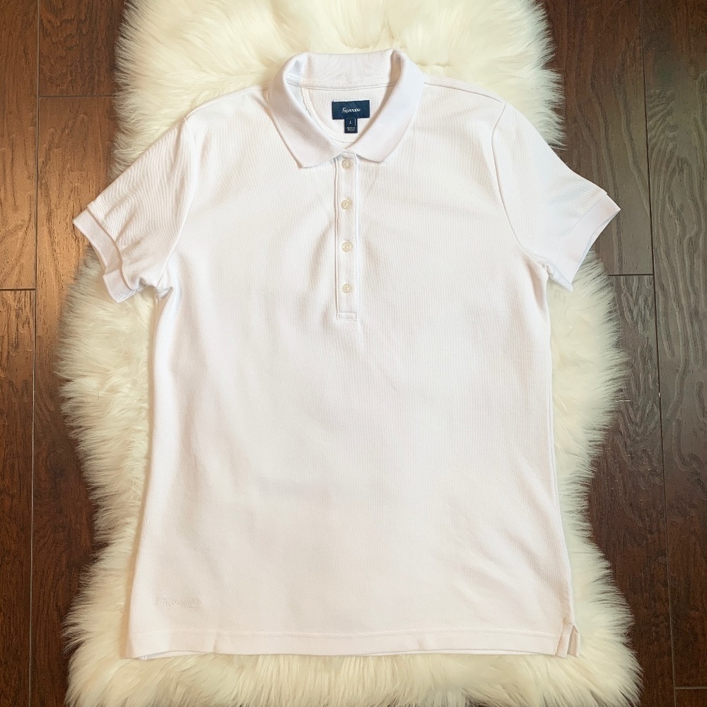 Faconnable 100% Cotton White Men's Polo Short Sleeve Shirt (L)